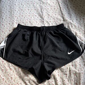 Nike Women's Black and White Athletic Shorts